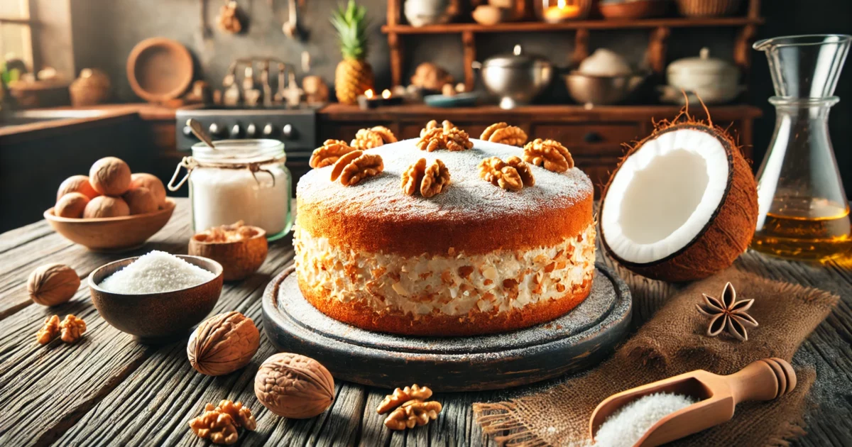 עוגת אגוזים וקוקוס מעלפת - הקינוח שיפיל אתכם מהרגליים