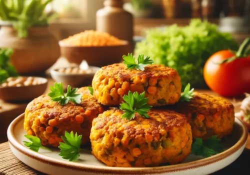 קציצות עדשים כתומות טבעוניות ובריאות אפויות בתנור (מתכון חבל"ז!)