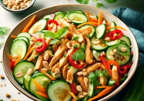 סלט עוף ומלפפונים אסייתי - מתכון ממכר ומדהים