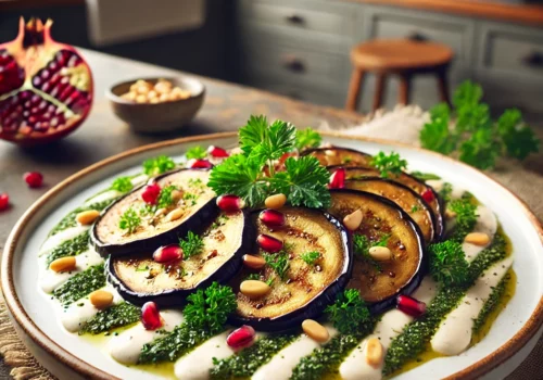 קרפצ'יו חציל עם טחינה וסליאן: מנה מופלאה ומרעננת