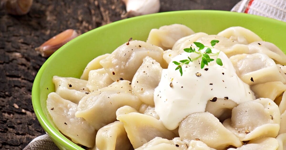 Meat Dumplings - russian boiled pelmeni in plate