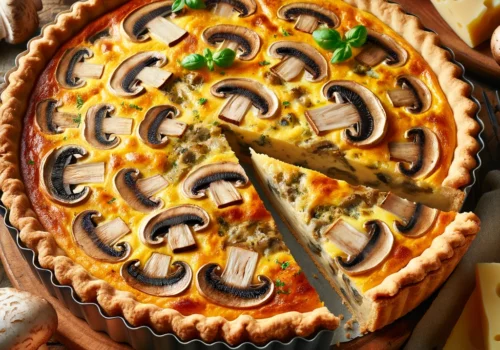 קיש פטריות וגבינות מהיר ועשיר במיוחד שתרצו להכין שוב ושוב