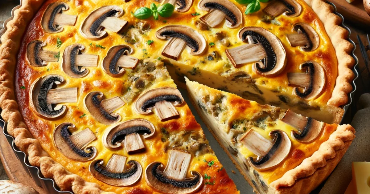 קיש פטריות וגבינות מהיר ועשיר במיוחד שתרצו להכין שוב ושוב