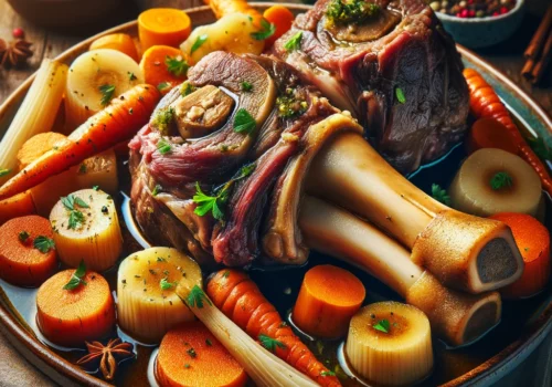 אוסובוקו בתנור עם ירקות שורש