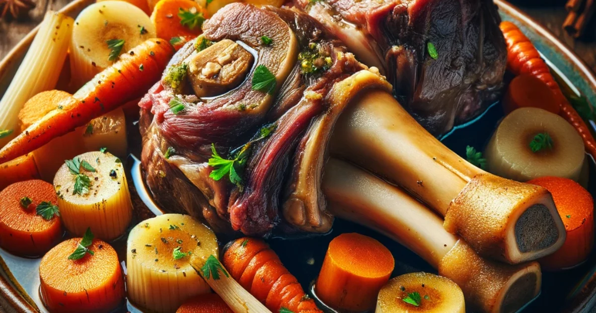 אוסובוקו בתנור עם ירקות שורש