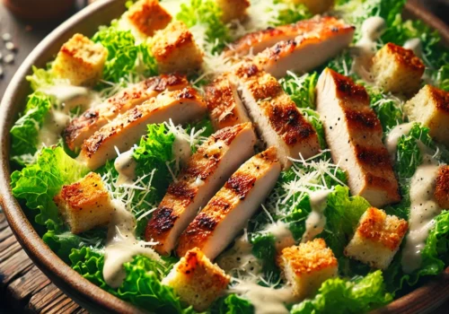 סלט קיסר עם עוף ורוטב בלתי נשכח (מתכון קל 100% הצלחה!)