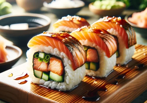 סושי עם סלמון מטוגן