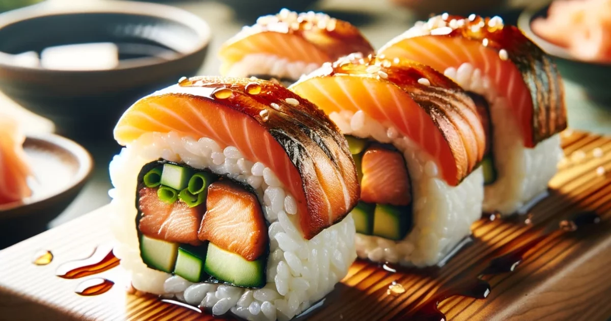 סושי עם סלמון מטוגן