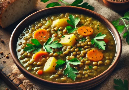 מרק עדשים ירוקות סמיך בטעם משגע - המנה המושלמת לחורף